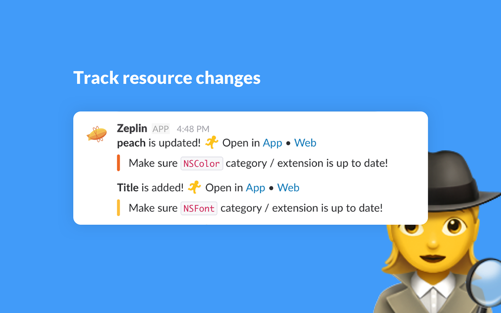 Zeplin feature detail — Design app on the Slack Marketplace