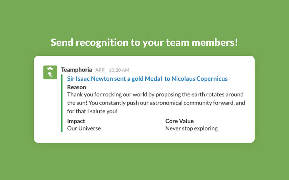 Teamphoria primary marketing image — Social & Fun app on the Slack Marketplace
