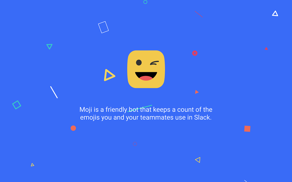 Moji dashboard view — Analytics app on the Slack Marketplace