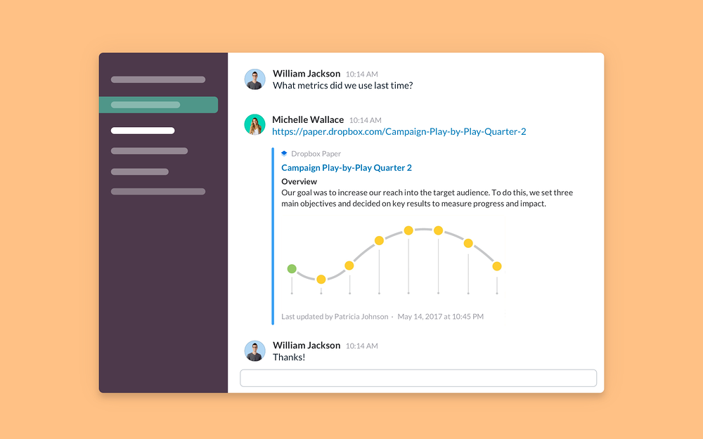 Dropbox Paper primary marketing image — Design app on the Slack Marketplace
