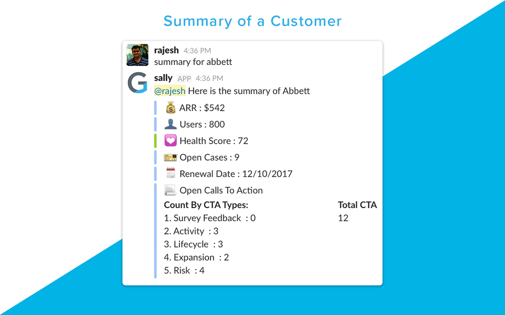 Gainsight Sally primary marketing image — Sales app on the Slack Marketplace