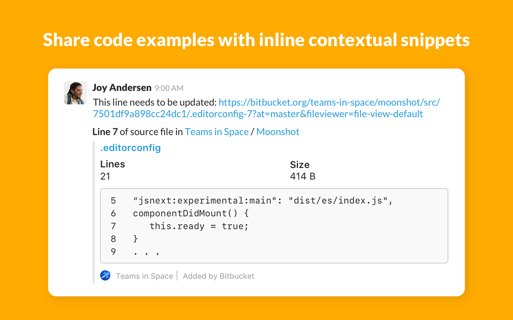 Bitbucket Cloud dashboard view — Developer Tools app on the Slack Marketplace