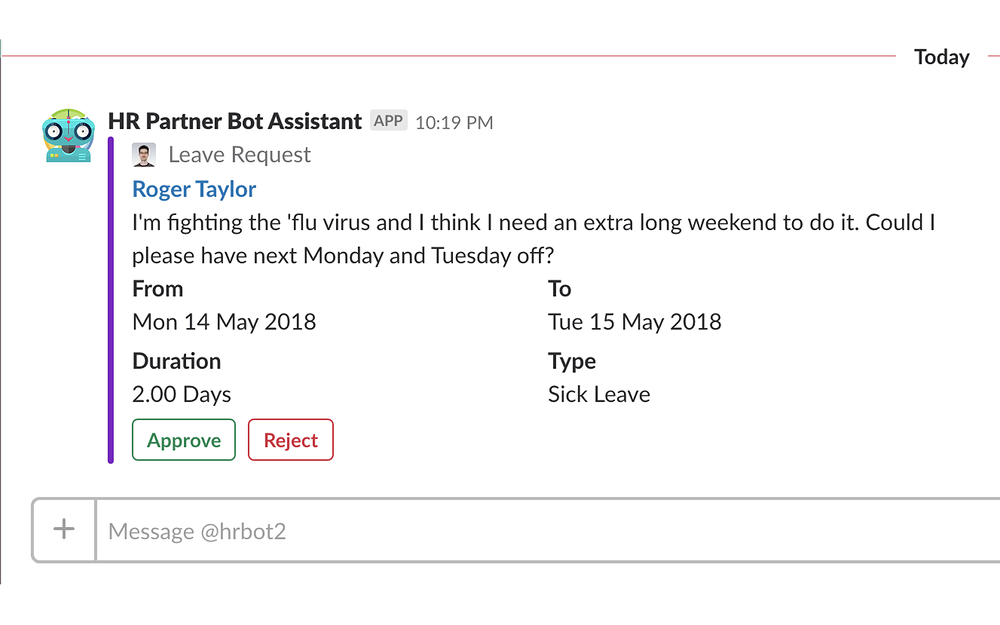 HR Partner Bot Assistant primary marketing image — Office Management app on the Slack Marketplace