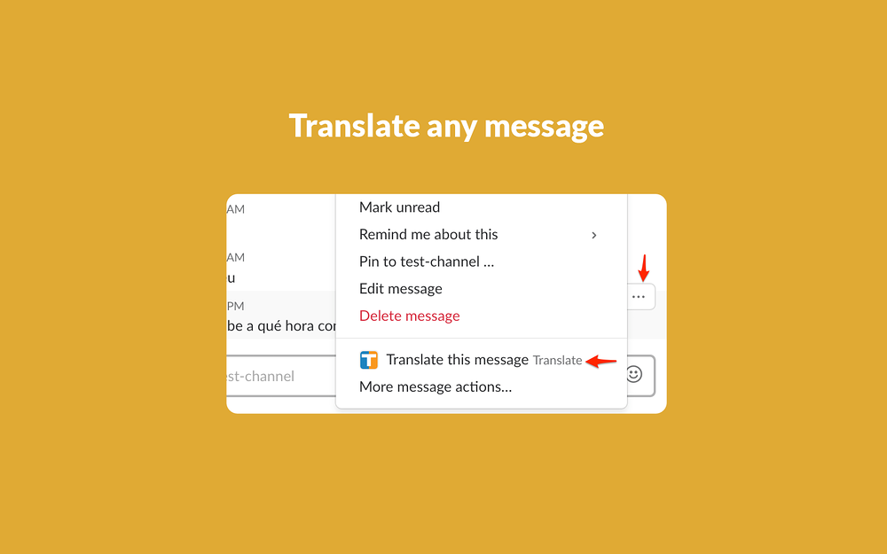 Translate dashboard view — Marketing app on the Slack Marketplace