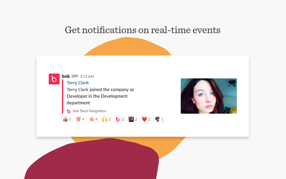 Bob dashboard view — HR & Team Culture app on the Slack Marketplace