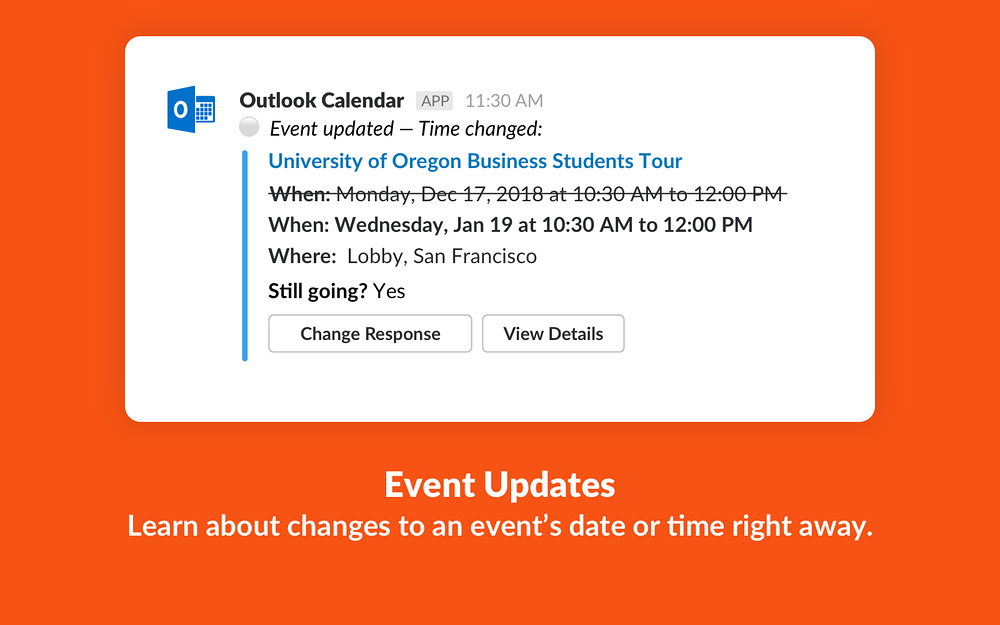 Outlook Calendar integration setup — Office Management app on the Slack Marketplace