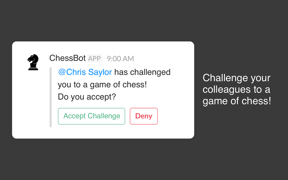 ChessBot primary marketing image — Social & Fun app on the Slack Marketplace