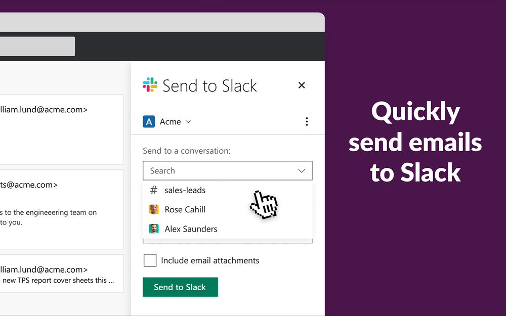 Slack for Outlook dashboard view — Daily Tools app on the Slack Marketplace