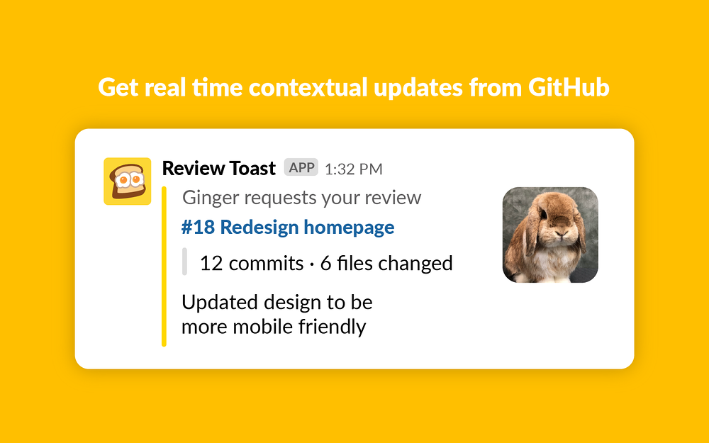 Toast for GitHub feature detail — Brilliant Bots app on the Slack Marketplace
