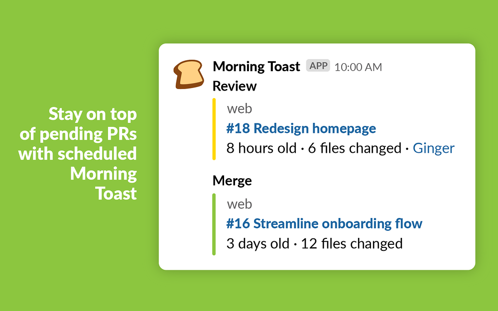 Toast for GitHub integration setup — Brilliant Bots app on the Slack Marketplace