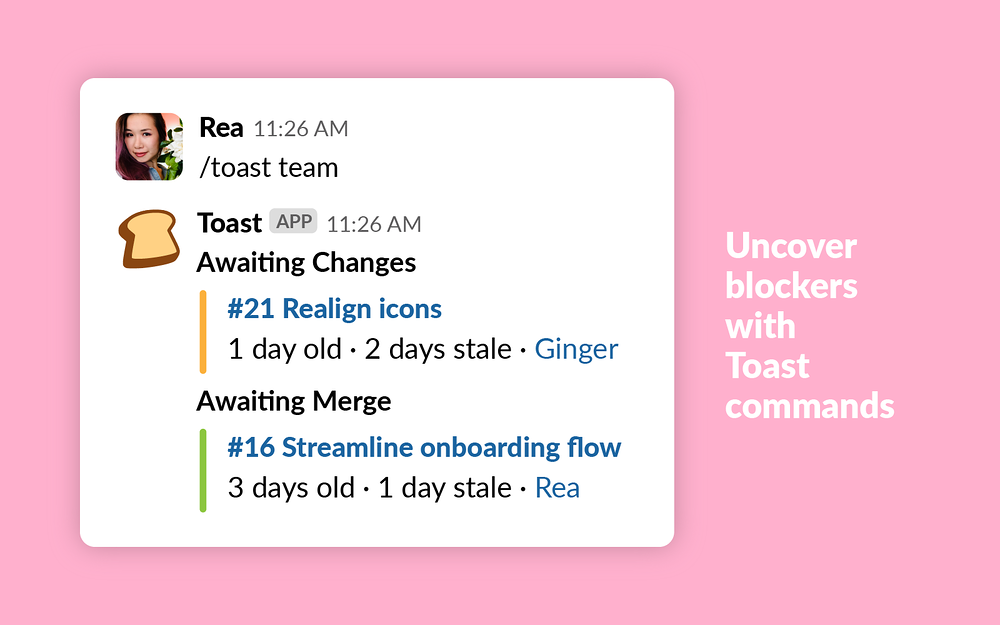 Toast for GitHub mobile preview — Brilliant Bots app on the Slack Marketplace
