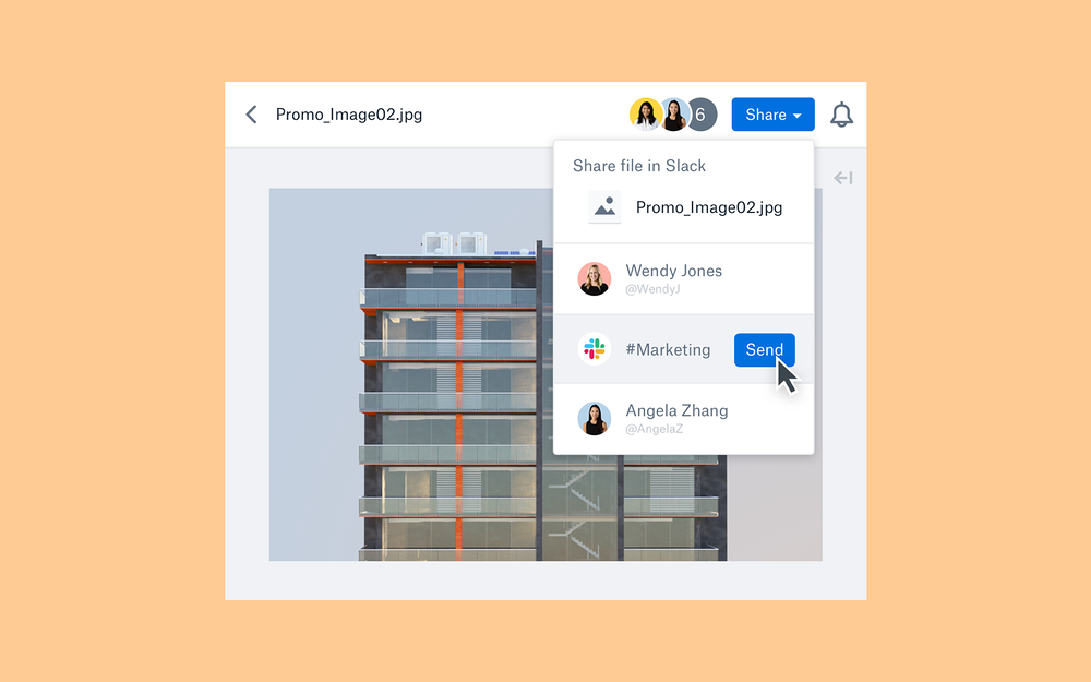 Dropbox feature detail — Design app on the Slack Marketplace