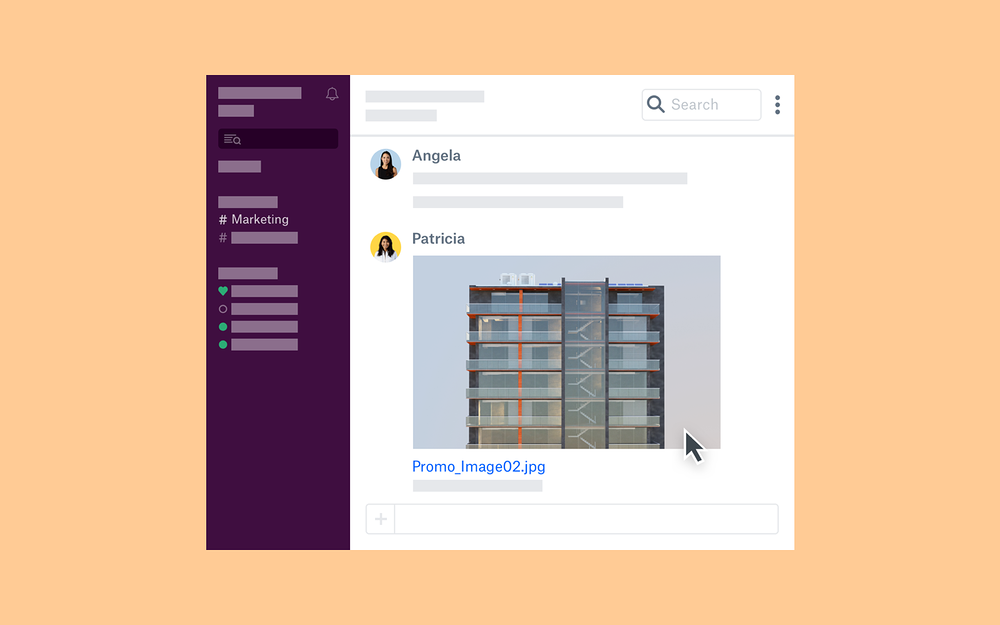 Dropbox primary marketing image — Design app on the Slack Marketplace