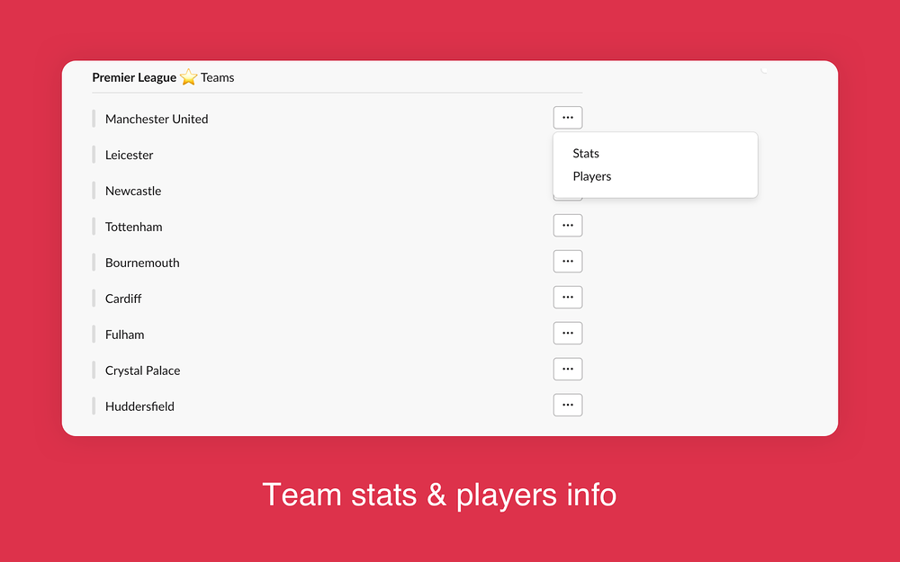 footybot dashboard view — Media & News app on the Slack Marketplace