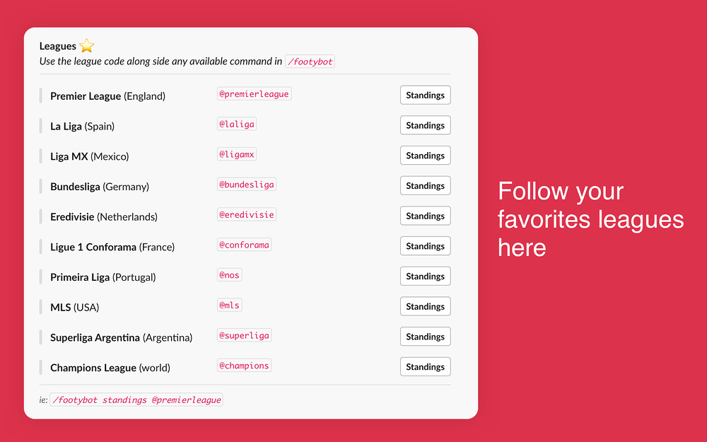 footybot integration setup — Media & News app on the Slack Marketplace