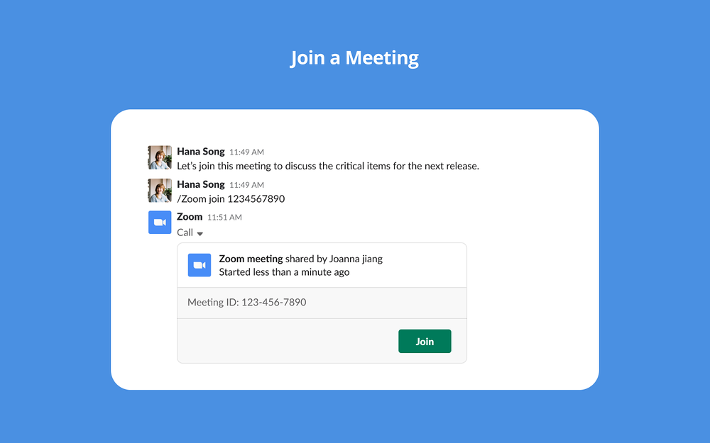 Zoom dashboard view — Communication app on the Slack Marketplace