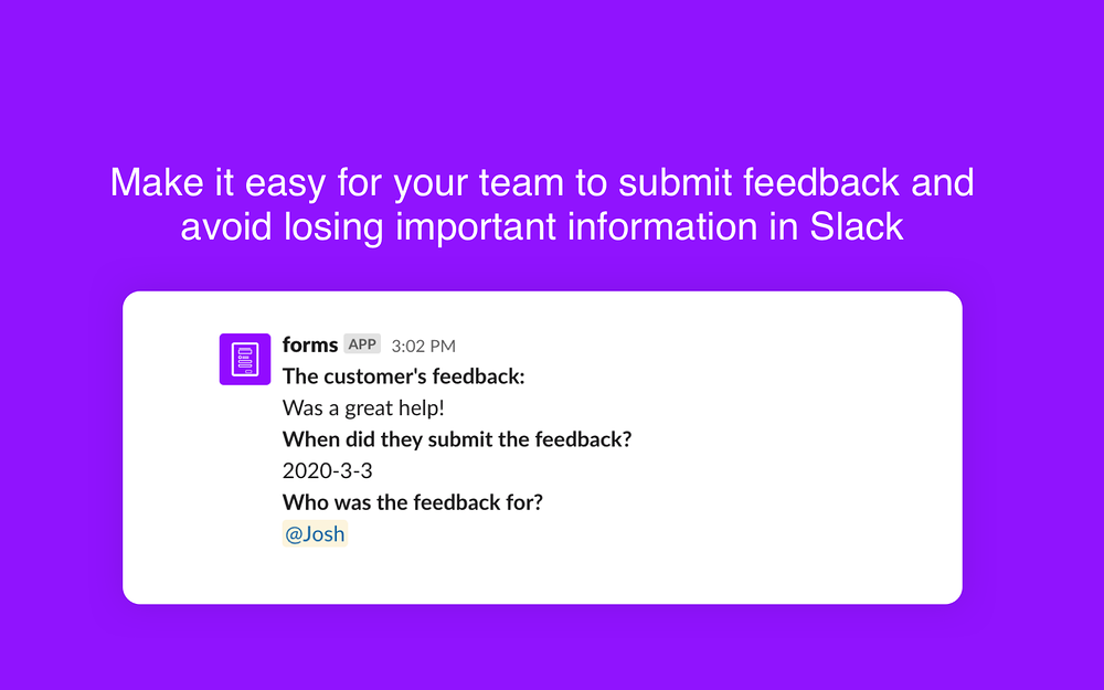 Forms settings interface — Customer Support app on the Slack Marketplace