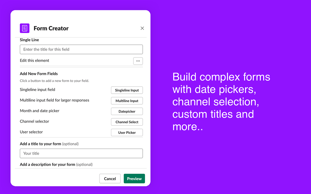 Forms dashboard view — Customer Support app on the Slack Marketplace