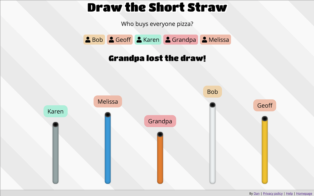 Draw the Short Straw primary marketing image — Social & Fun app on the Slack Marketplace