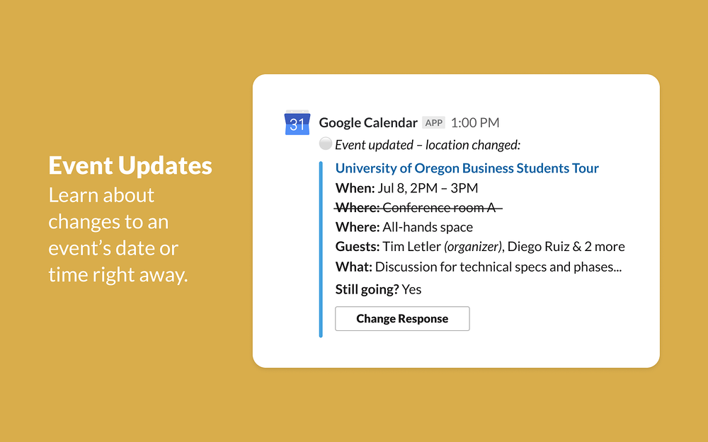 Google Calendar integration setup — Office Management app on the Slack Marketplace