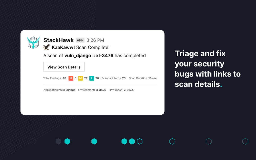 StackHawk feature detail — Security & Compliance app on the Slack Marketplace