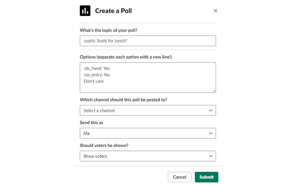 Super Poll - Anonymous Polls dashboard view — Social & Fun app on the Slack Marketplace