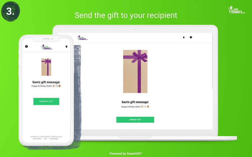 1800Flowers SmartGift feature detail — Social & Fun app on the Slack Marketplace