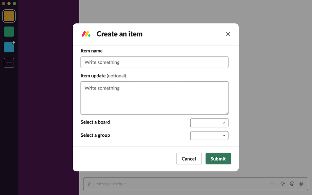 monday.com dashboard view — Project Management app on the Slack Marketplace
