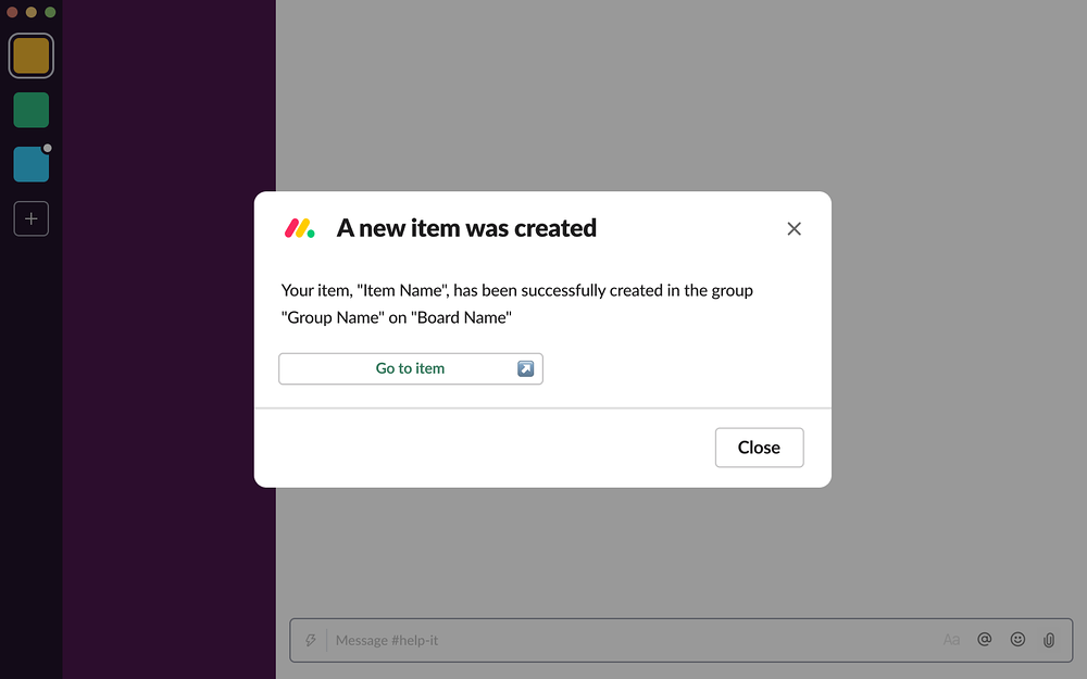 monday.com feature detail — Project Management app on the Slack Marketplace
