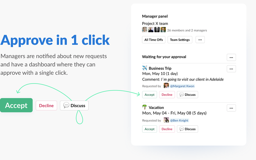 TimeBot feature detail — Analytics app on the Slack Marketplace