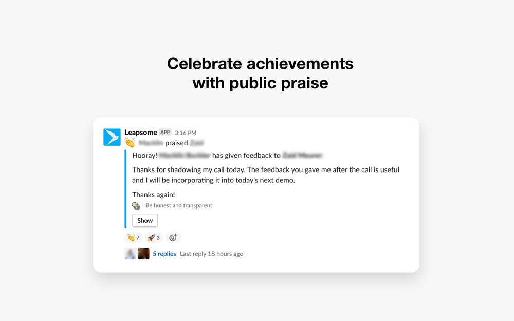Leapsome settings interface — HR & Team Culture app on the Slack Marketplace