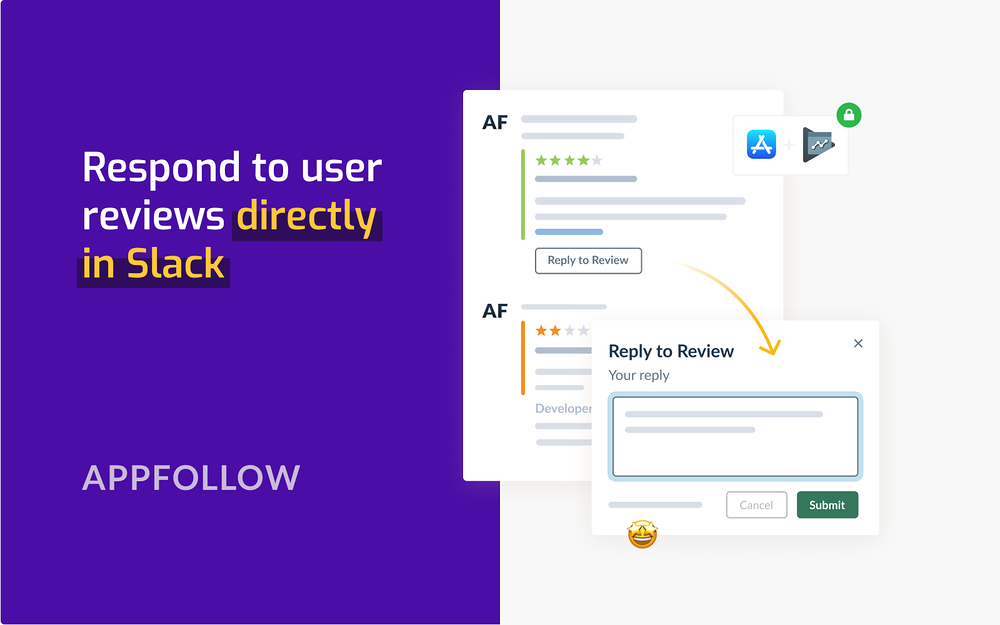 AppFollow: Review & Updates Monitor dashboard view — Marketing app on the Slack Marketplace