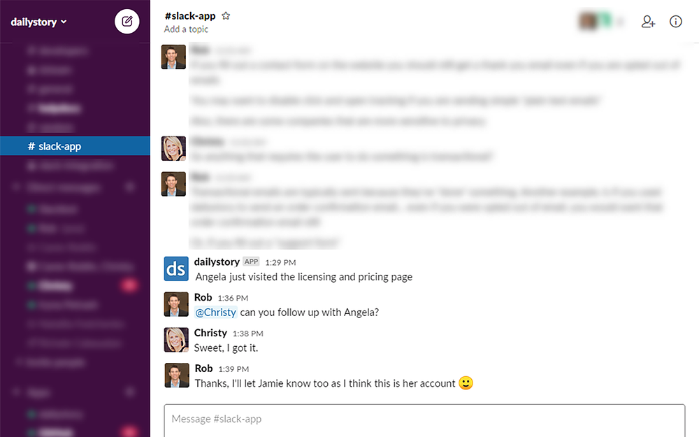 DailyStory primary marketing image — Marketing app on the Slack Marketplace
