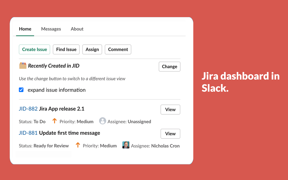 Jira Integration+ feature detail — Brilliant Bots app on the Slack Marketplace