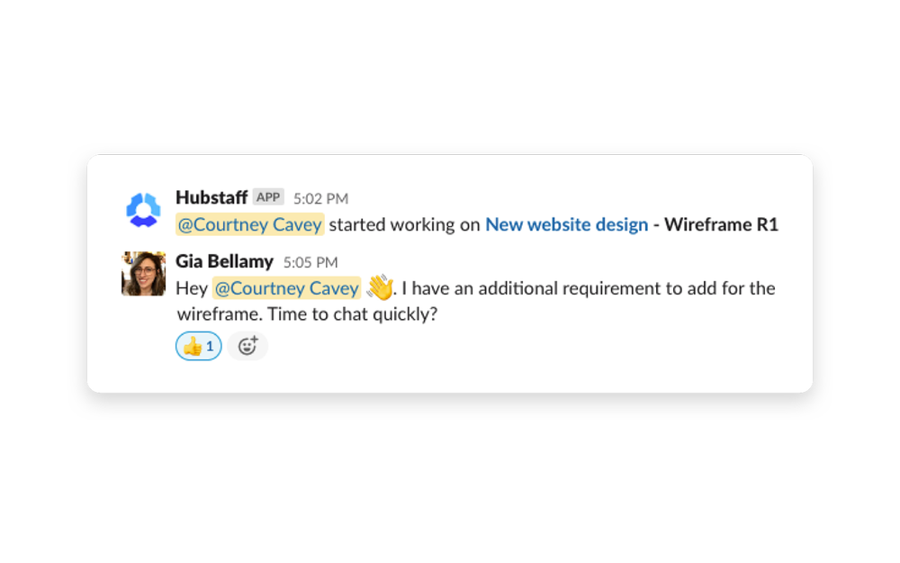 Hubstaff integration setup — HR & Team Culture app on the Slack Marketplace