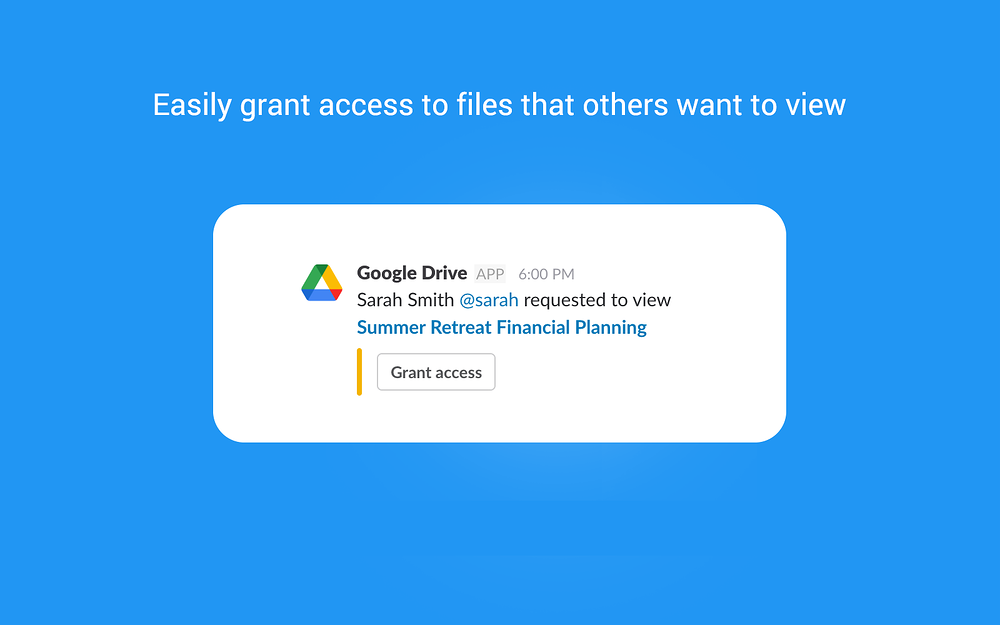 Google Drive feature detail — Productivity app on the Slack Marketplace