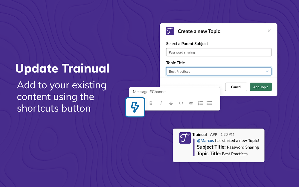 Trainual feature detail — Office Management app on the Slack Marketplace