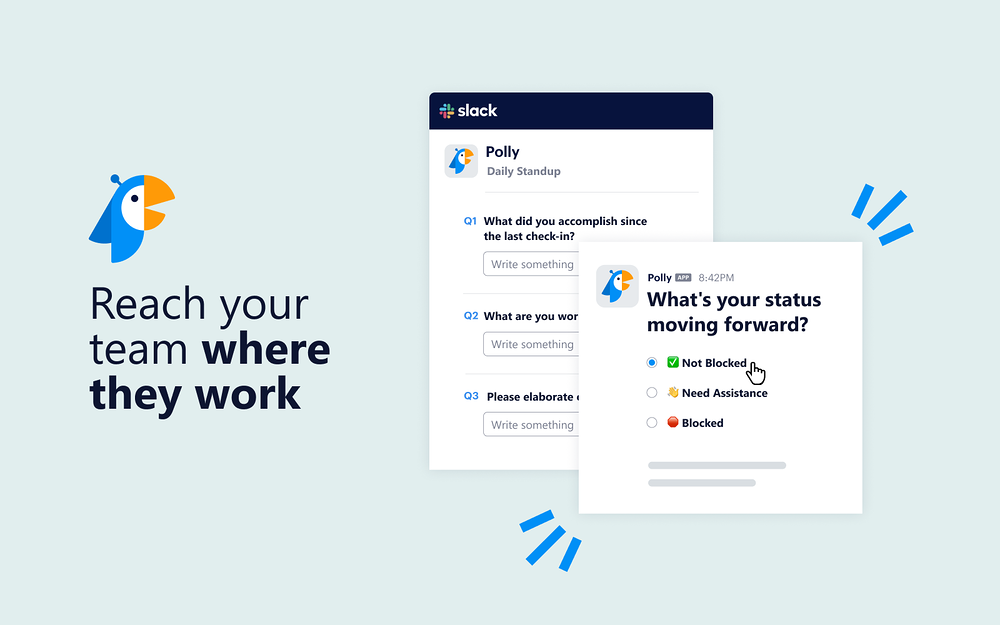 Polly feature detail — HR & Team Culture app on the Slack Marketplace