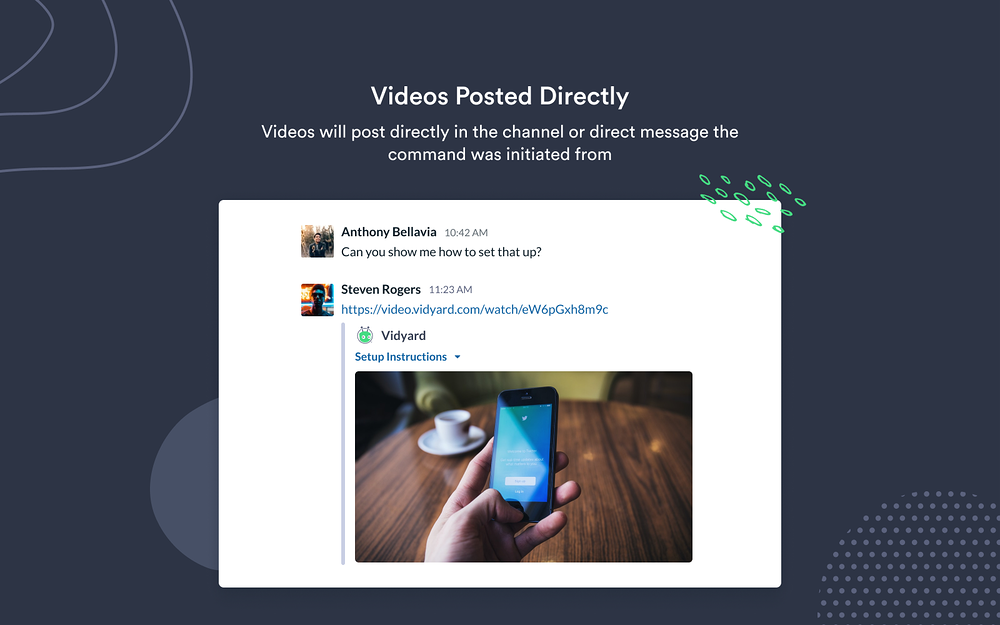 Vidyard feature detail — Voice & Video app on the Slack Marketplace