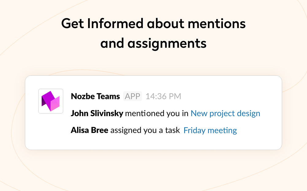 Nozbe feature detail — Communication app on the Slack Marketplace