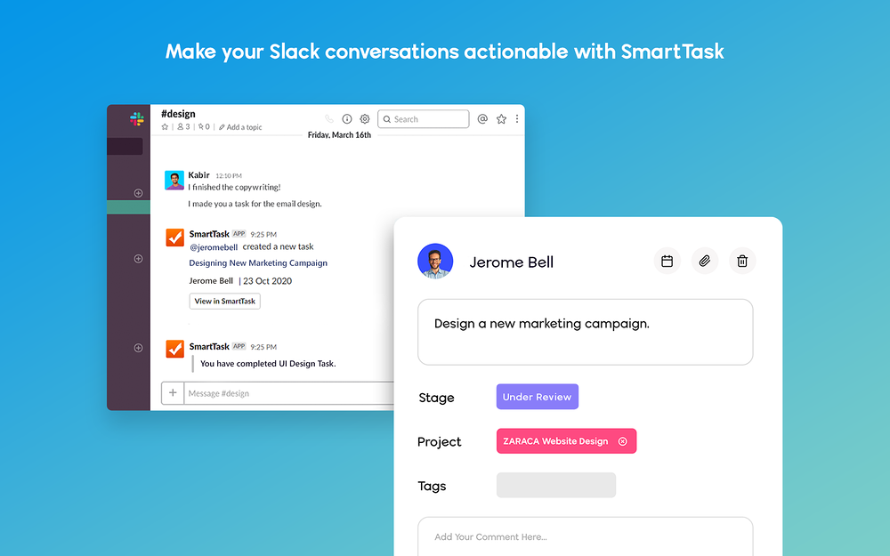 SmartTask primary marketing image — Office Management app on the Slack Marketplace