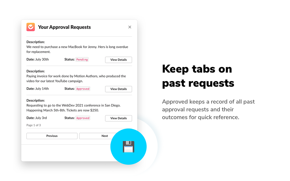 Approved integration setup — Project Management app on the Slack Marketplace