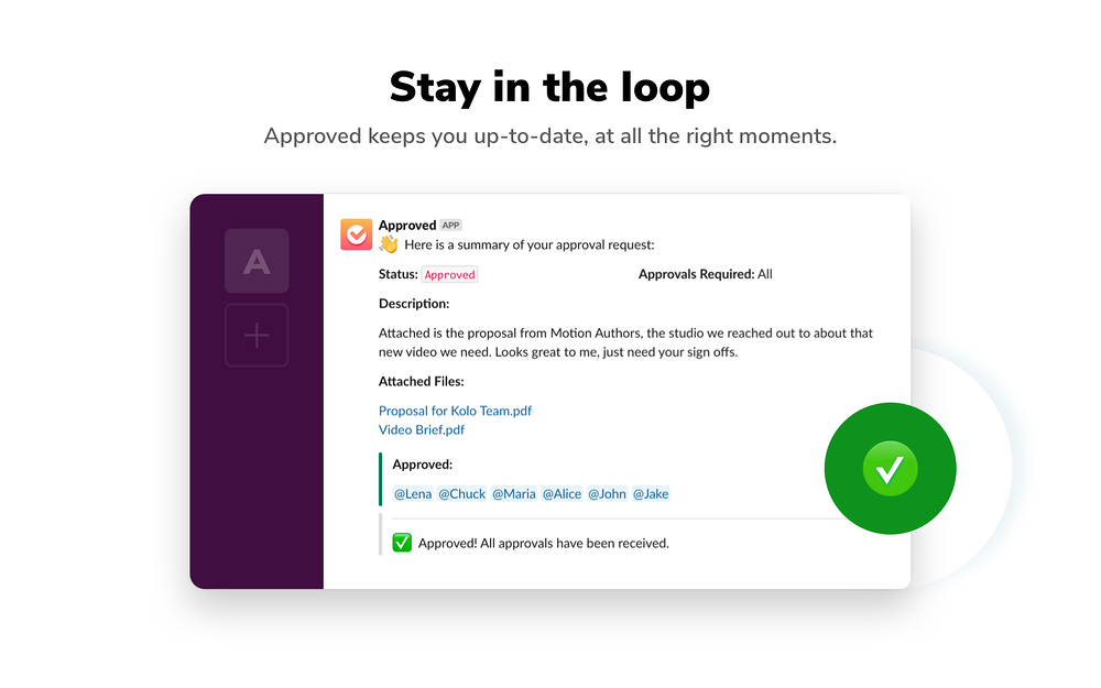 Approved feature detail — Project Management app on the Slack Marketplace