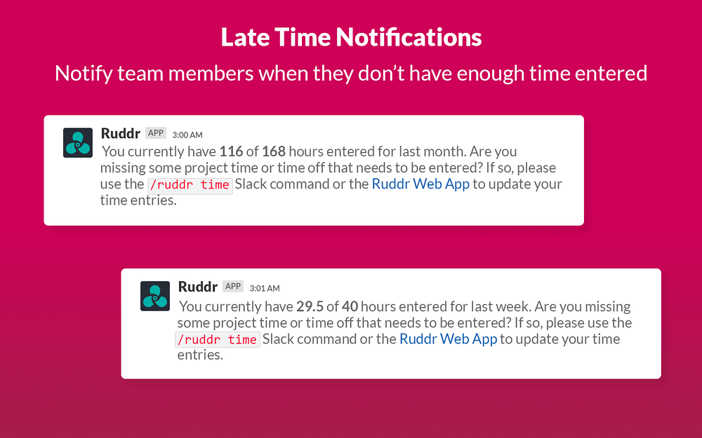 Ruddr dashboard view — Office Management app on the Slack Marketplace