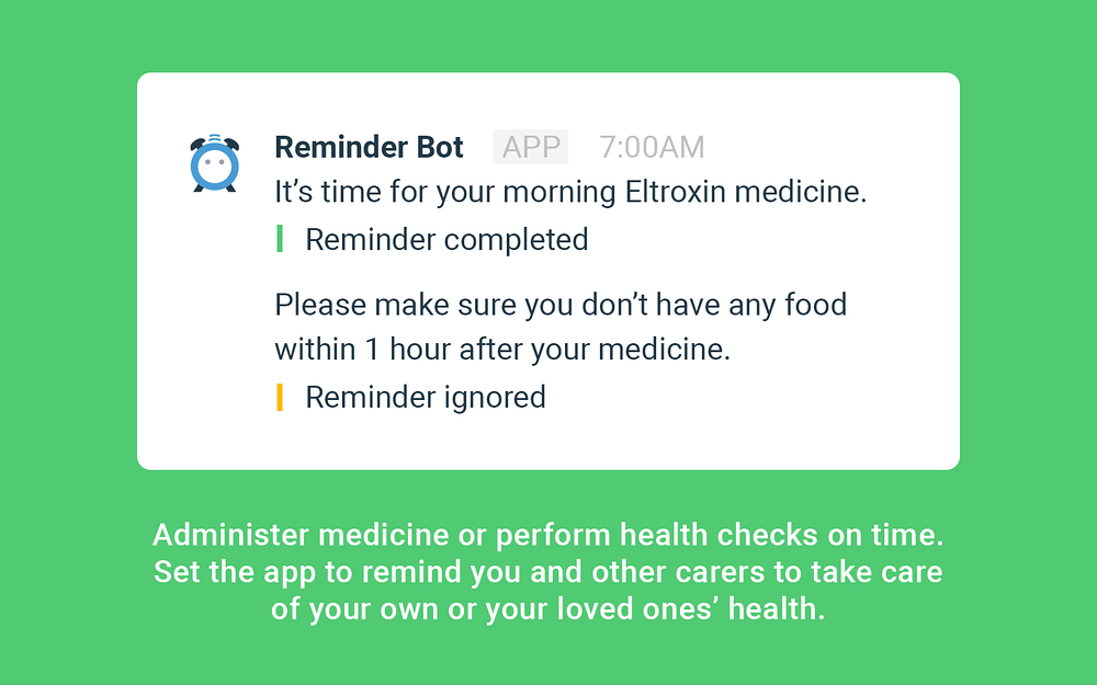 Reminder Bot feature detail — Health & Wellness app on the Slack Marketplace