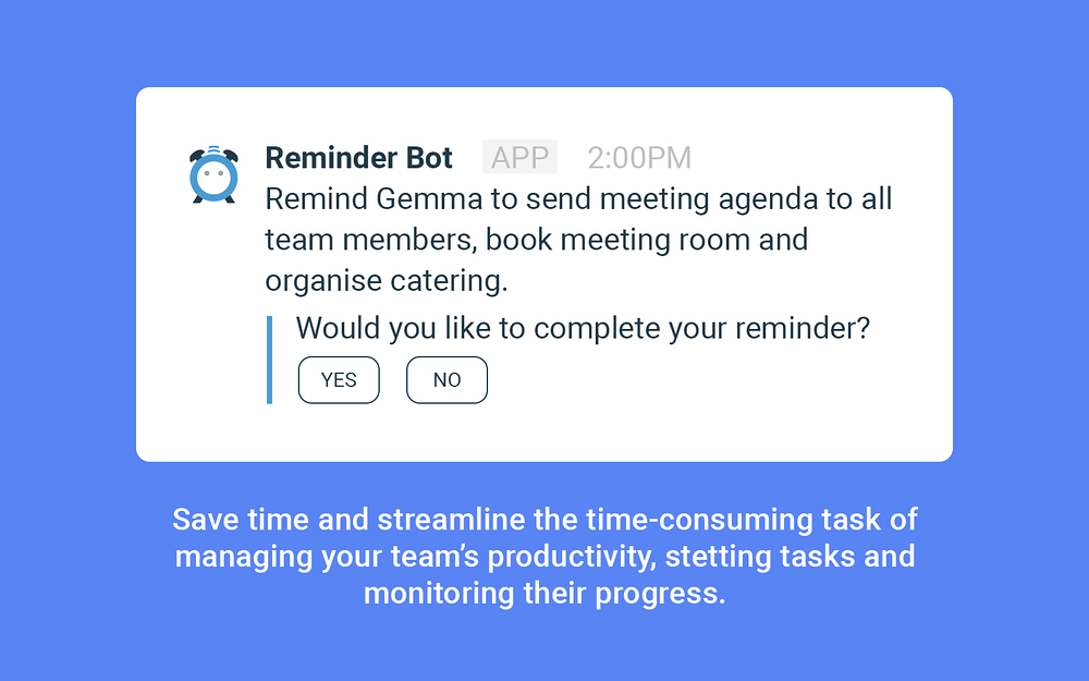 Reminder Bot primary marketing image — Health & Wellness app on the Slack Marketplace