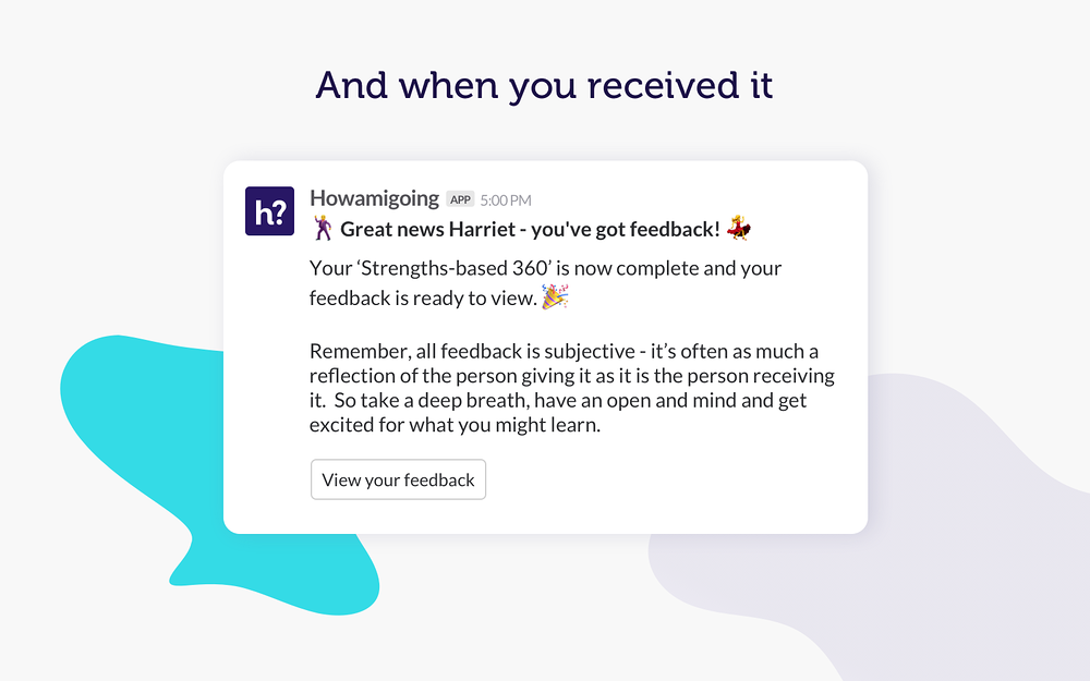 Howamigoing dashboard view — HR & Team Culture app on the Slack Marketplace