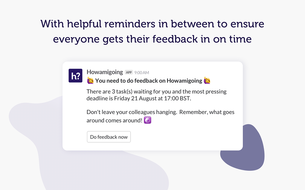 Howamigoing feature detail — HR & Team Culture app on the Slack Marketplace