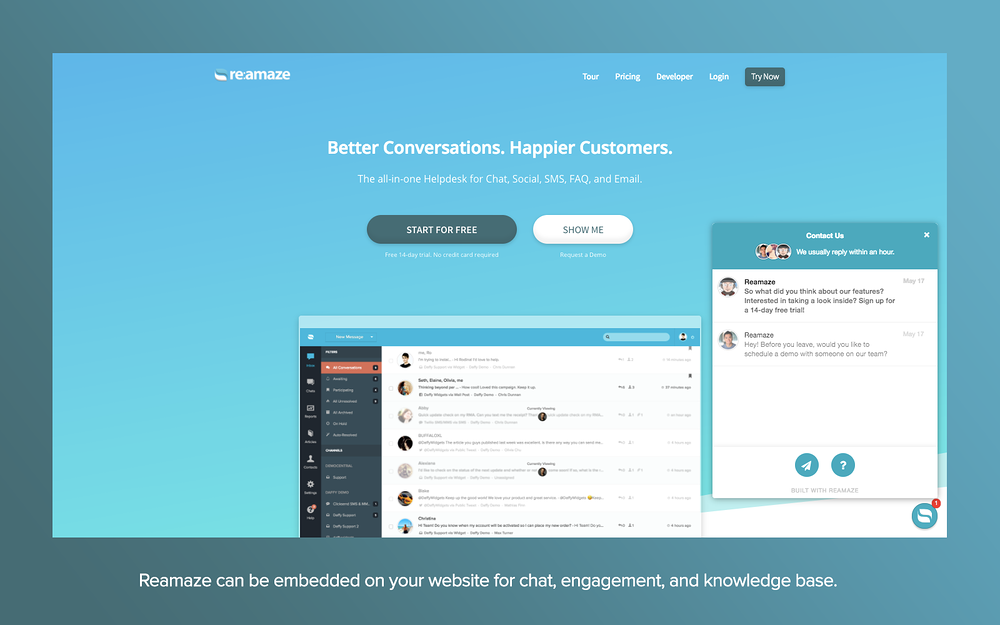 Reamaze primary marketing image — Marketing app on the Slack Marketplace