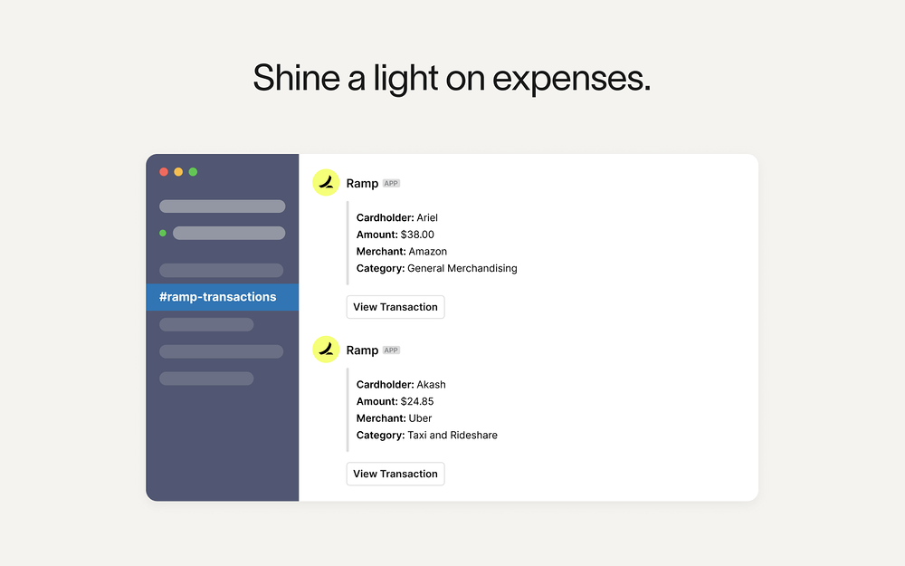 Ramp integration setup — Finance app on the Slack Marketplace